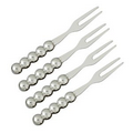 Cirque White Bronze Plated Cocktail Fork - 4 Piece Set